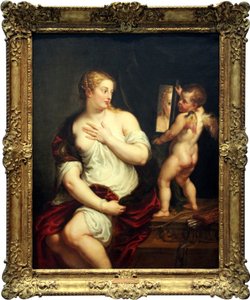 Vénus et Cupidon tenant un miroir